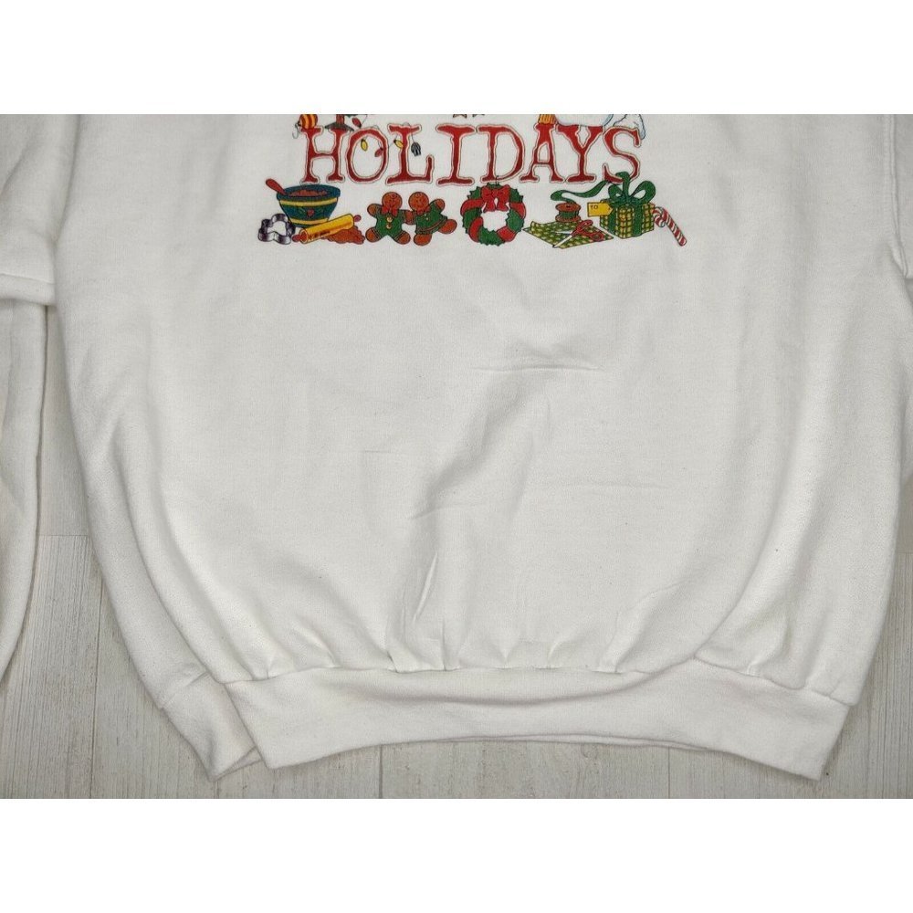 Vintage Ugly Christmas Sweater Adult Medium Long Sleeve Sweatshirt Holiday USA - Picture 4 of 12